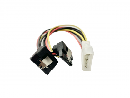 ANG Molex 4Pin Male to 2*SATA 15Pin Female 90degree Cable
