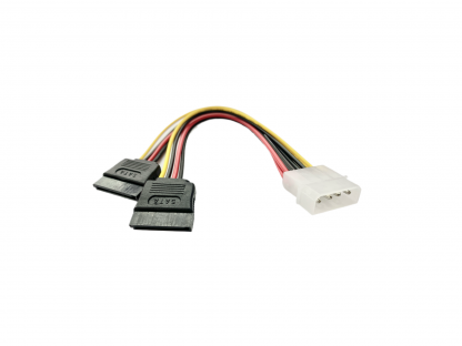 ANG Molex 4Pin Male to 2*SATA 15Pin Female Cable