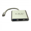 ANG 3in1 Type-C3.1 Male to USB3.0 A Female+HDMI Female 4K@30Hz+Type-C Female Charging Adapter